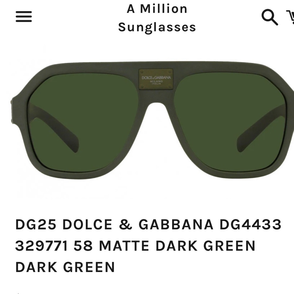 D&G DG4433 matte green Unisex Sunglasses
